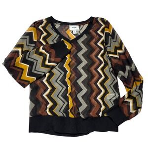 Missoni Target 20th Anniversary Collection Chevron Sheer Blouse Top M
